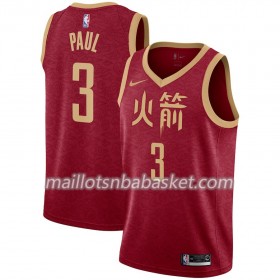 Maillot Homme Houston Rockets Chris Paul 3 2018-19 Nike City Edition Rouge Swingman